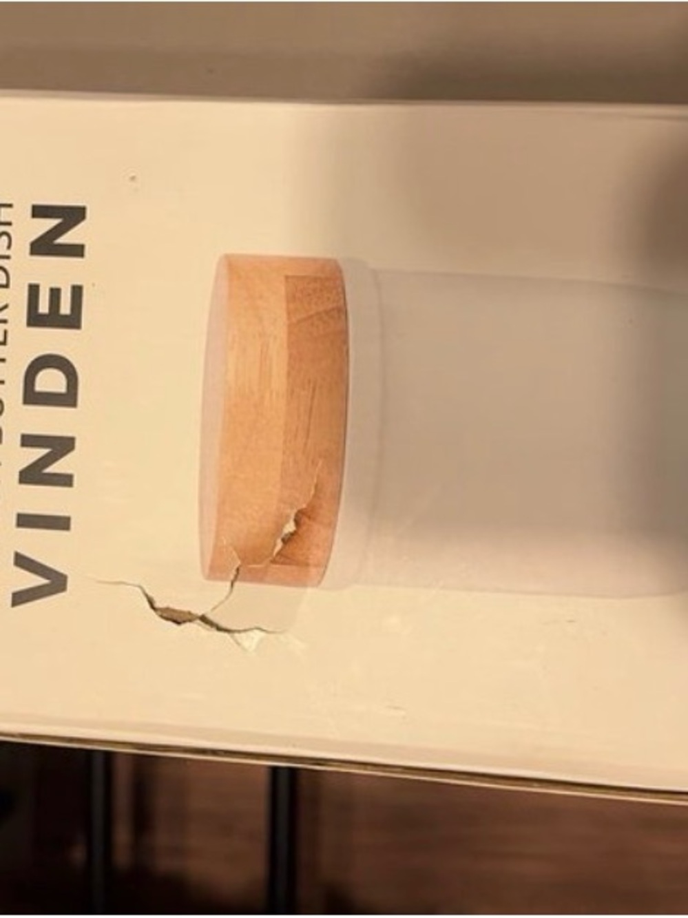 Vinden White Ceramic Container with Wood Lid